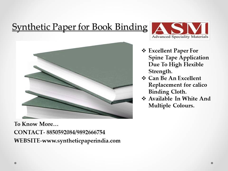 Synthetic Paper for Book Binding 